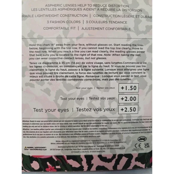 Betsey Johnson Reading Glasses ~3 Pack Readers +2.00 Cat Eyes - Picture 4 of 6